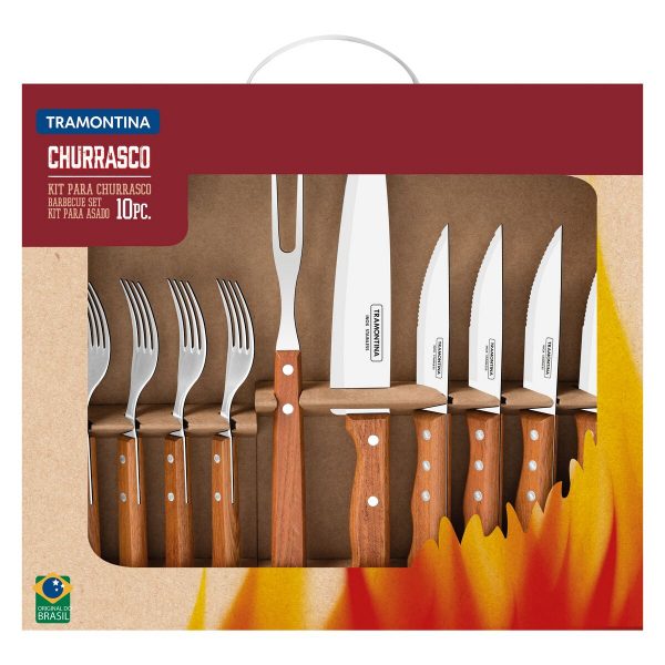 Jogo Trinchante 2 Pc Churrasco Tramontina - Kit Churrasco