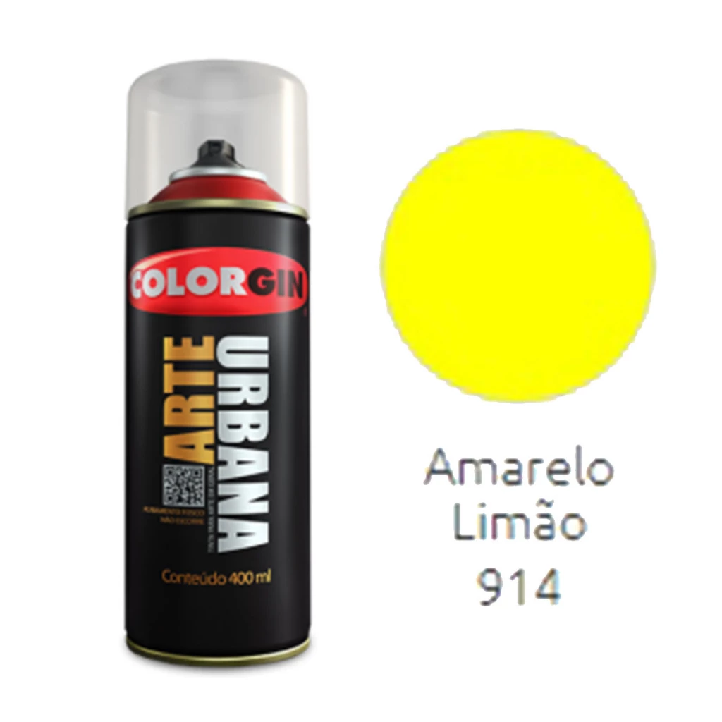 Spray Colorgin Arte Urbana Amarelo Limao 914 400ml