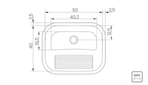 Tanque Inox Tramontina 50x40 Encaixe Polido 94400/407 - Image 3