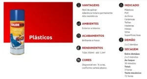 Spray Colorgin Plastico Branco Brilhante 1501 350ml