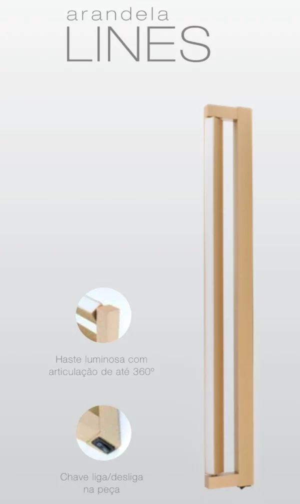 Spotline Arandela Lines C/int 30w 3000k Br 60cm 1057/59 - Chafariz