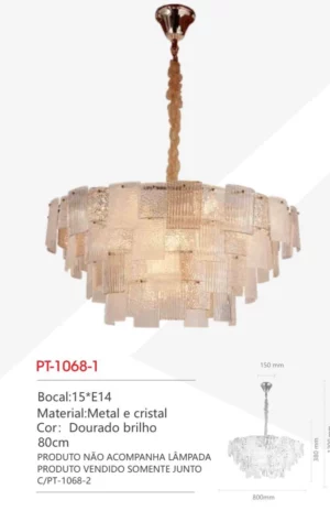 Astraled Pendente Flara P/15 Lamp E14 Dourado Pt-1068-1