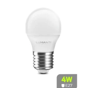Lampada Led Bolinha Leitosa Lumanti G45 4w 2400k E27 Ambar