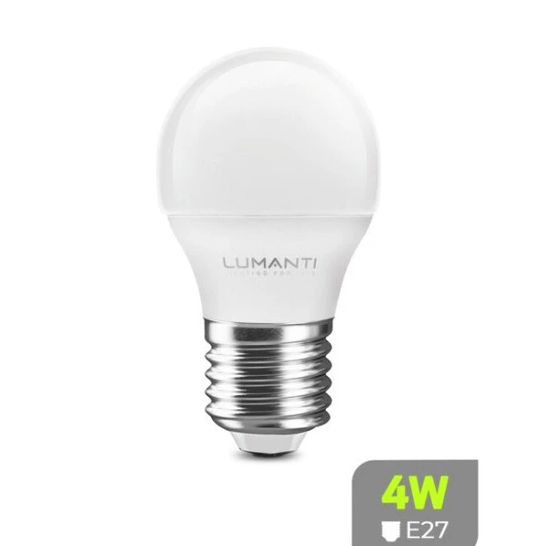Lampada Led Bolinha Leitosa Lumanti G45 4w 2400k E27 Ambar