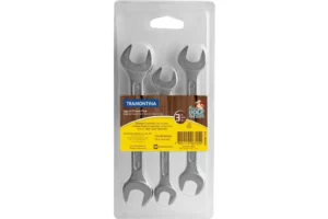 Jogo de Chave Fixa Faça Você Mesmo com 3 Peças Cromado