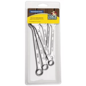 Jogo de Chaves Fixas e Combinadas com Corpo em Aço Especial Cromado Temperado 6 Peças - Tramontina