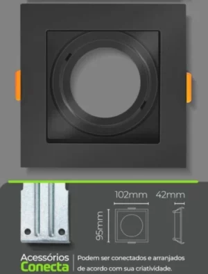 Lumanti Spot Emb Quad Rec P/1lamp Mr16 Preto Seprp2