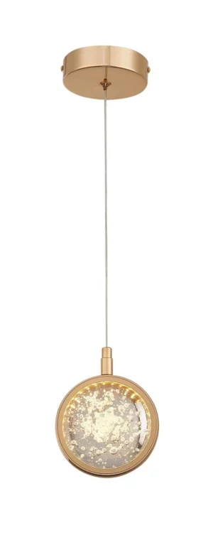 Dinamica Pendente Qd05108 Led 7w 3000k Dourado 560lm