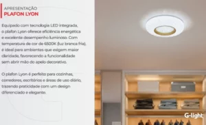 Querolustre Plafon Lyon 255 Led 12w 6500k Autovolt **