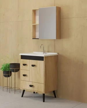 Crepaldi Kit Asturia 60cm Balc/esp Roble/nero Cr-201c-28