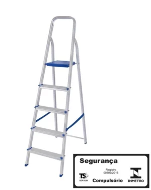 Escada de Aluminio Abrir 5 Degraus Mor 005103