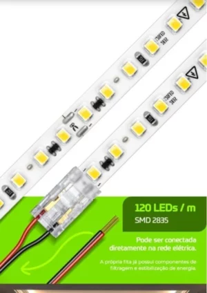 Fita Led 127v Lumanti Direct 12w/m 8mm 4000k Metro
