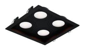 Cristallux Spot Recuado Quadruplo Par20 Preto Br