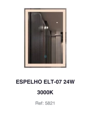Nitrolux Espelho Led Touch Elt-07 24w 3000k - 5821 Retangula