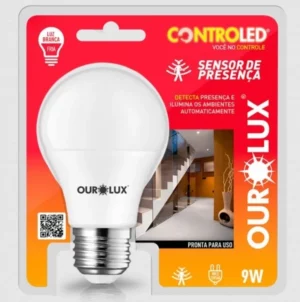 Lampada Led Ourolux 9w 6500k C/sensor Presenca E27