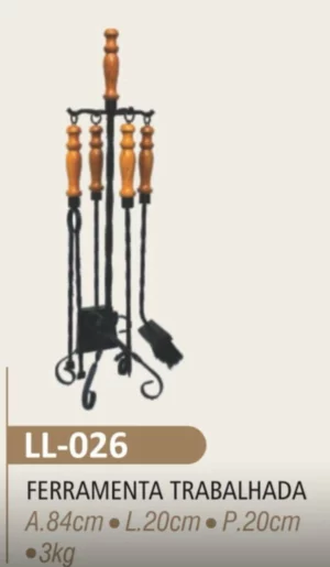 Lareira Kit Acessorios Bigorna Trabalhado Ref 134